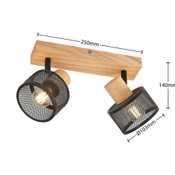 Lindby Evinora loftspot af træ, 2 lyskilder