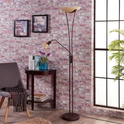 Felicia uplight med læselampe, rust^Lindby Outlet