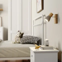 Filiz spotlight, 12 cm høj, træ, beton, E14^Lindby Clearance