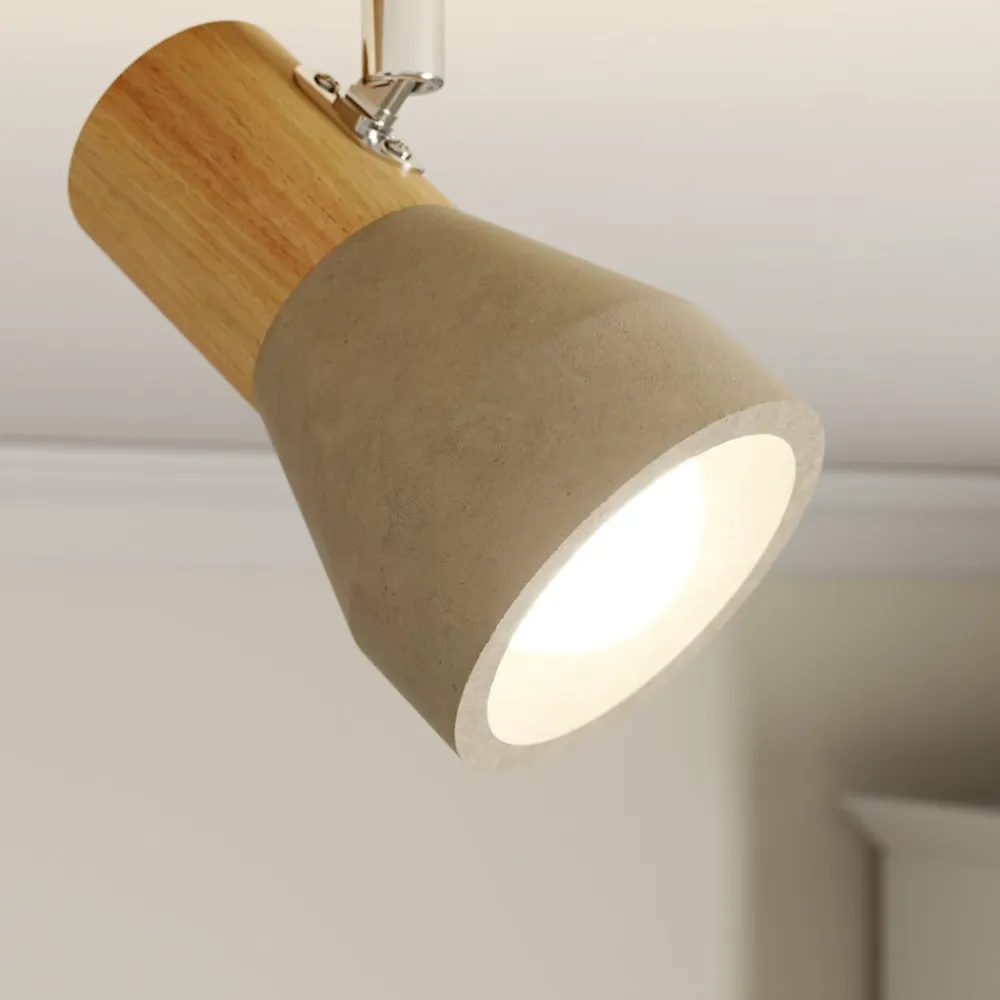 Filiz spotlight, 2 lyskilder, 27 cm, træ, beton, E14^Lindby Sale