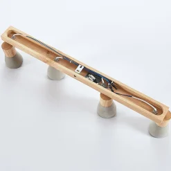 Lindby Filiz spotlight, 4 lyskilder, 77 cm, træ, beton, E14