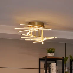 Lindby Flakira LED-loftlampe, 10 lk, antik messing