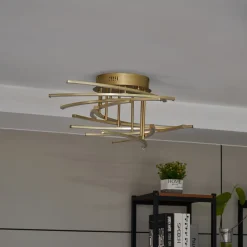 Lindby Flakira LED-loftlampe, 10 lk, antik messing