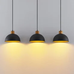 Flurin hængelampe, 3 lyskilder, 107 cm, sort, metal^Lindby Sale