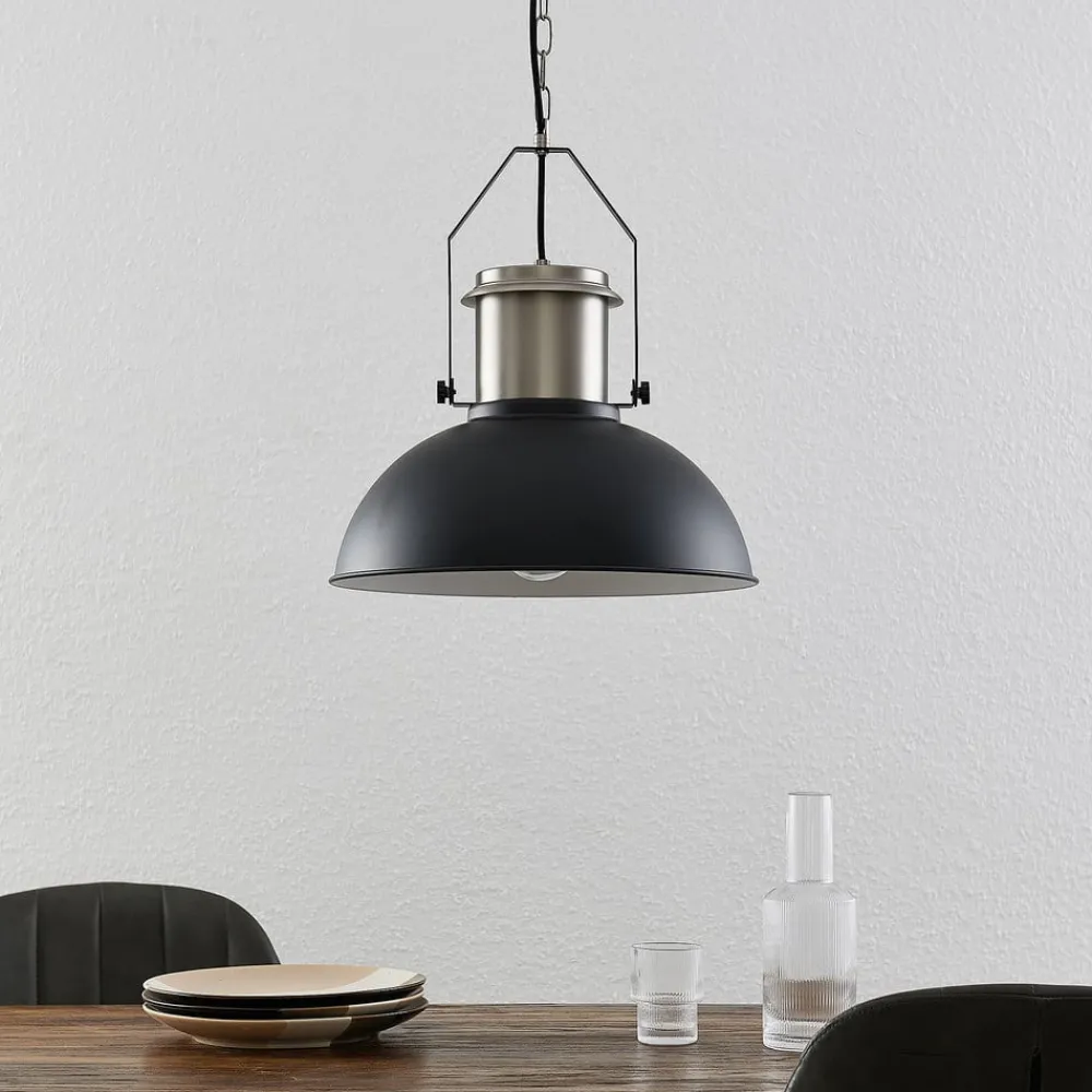 Lindby Pendellamper|Pendellamper>Freitjof hængelampe, sort/mat nikkel