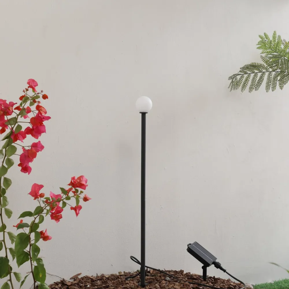 Lindby Freydis LED-solcellelampe, sort, aluminium, 2.000 K