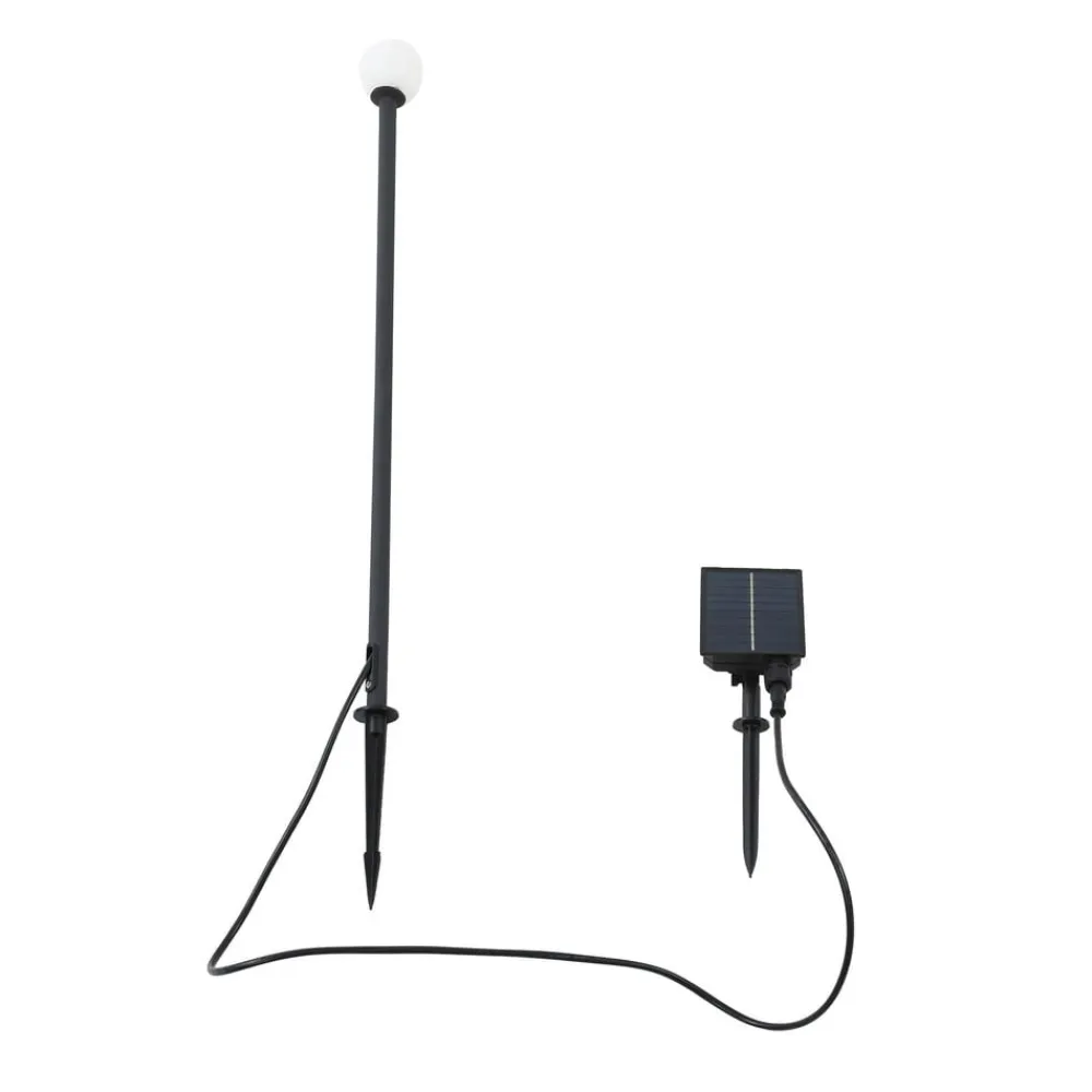 Lindby Freydis LED-solcellelampe, sort, aluminium, 2.000 K