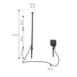 Lindby Freydis LED-solcellelampe, sort, aluminium, 2.000 K