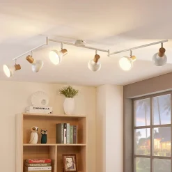 Lindby Loftlamper|Loftlamper>Fridolin loftspot, 160 cm, 6 lyskilder, hvid, metal