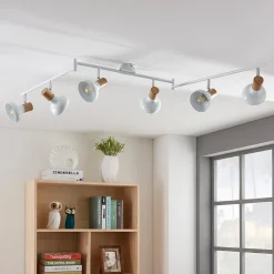 Lindby Loftlamper|Loftlamper>Fridolin loftspot, 160 cm, 6 lyskilder, hvid, metal