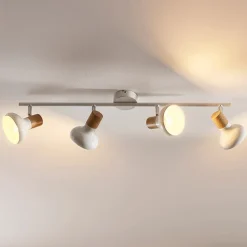 Lindby Fridolin loftspot, 70 cm, 4 lyskilder, hvid, metal