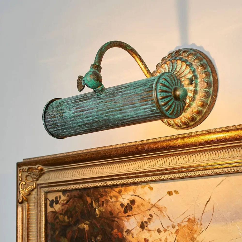 Lindby gallerilampe Beno, 25 cm, metal, E14 grøn spænding