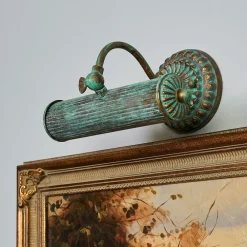 Lindby gallerilampe Beno, 25 cm, metal, E14 grøn spænding