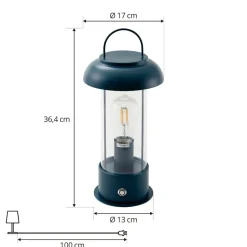 genopladelig bordlampe Yvette, blå, IP44, touchdæmper^Lindby Best