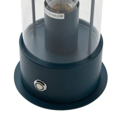 genopladelig bordlampe Yvette, blå, IP44, touchdæmper^Lindby Best