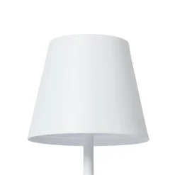 Lindby genopladelig LED-bordlampe Janea CUBE, hvid, metal