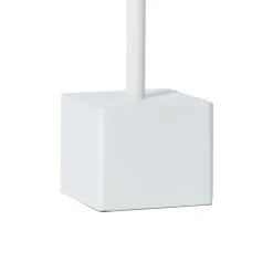 Lindby genopladelig LED-bordlampe Janea CUBE, hvid, metal