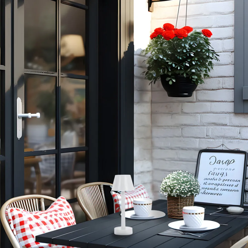 Lindby genopladelig LED-lampe Gaja, hvid, USB, IP44, RGBW, dæmpbar