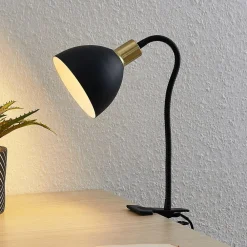 Genora klemmelampe i sort^Lindby Outlet