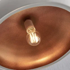 Lindby Gerwina pendellampe, hvid/guld, metal, 40 cm, E27