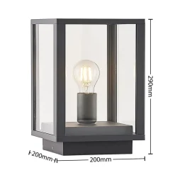 Giavanna sokkellampe, 29 cm, antracit, IP44, E27^Lindby Hot