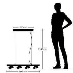 Grandesa hængelampe med 8 spots^Lindby New