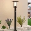 Lindby Gadebelysning Med Sensor|Terrassebelysning>Gregory LED-vejlampe, 76 cm, sensor, mørkegrå, IP44