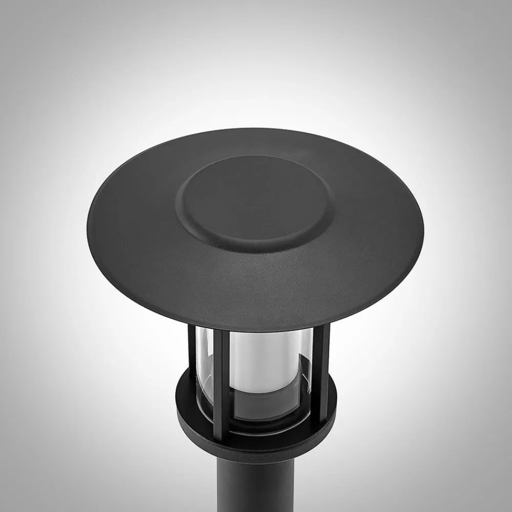 Lindby Gadebelysning Med Sensor|Terrassebelysning>Gregory LED-vejlampe, 76 cm, sensor, mørkegrå, IP44