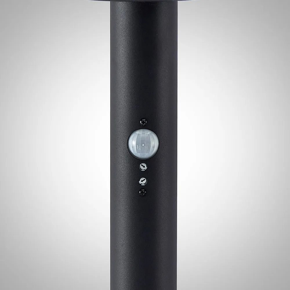 Lindby Gadebelysning Med Sensor|Terrassebelysning>Gregory LED-vejlampe, 76 cm, sensor, mørkegrå, IP44