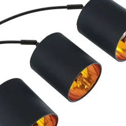 gulvlampe Abiram, sort/guld, tekstil, 70 cm^Lindby