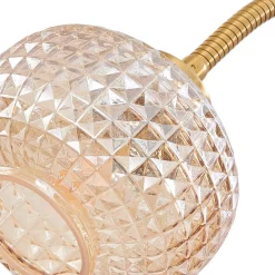 Lindby gulvlampe Aliette, guld/amber, glas, læselampe