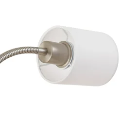 Gulvlampe Aovan, nikkelfarvet, hylde, USB-port^Lindby Outlet