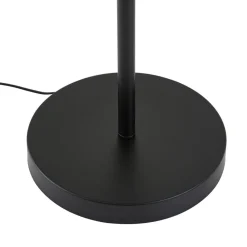 Lindby Gulvlampe Aovan, sort, hylde, USB-port