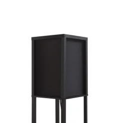 gulvlampe Birta, sort, hylde, træ, 159 cm^Lindby Discount