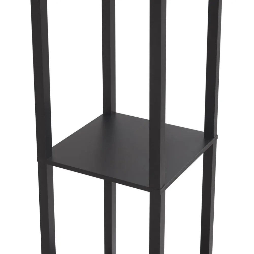 gulvlampe Birta, sort, hylde, træ, 159 cm^Lindby Discount