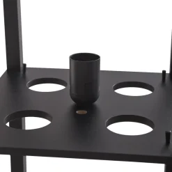 gulvlampe Birta, sort, hylde, træ, 159 cm^Lindby Discount