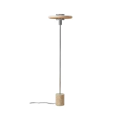 Lindby Pendellamper|Gulvlamper>gulvlampe Branford, retro, beige, metal/travertin