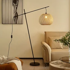 Lindby Gang|Pendellamper>gulvlampe Dabila, bambus, 165 cm høj, E27