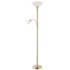 gulvlampe Elaina, læselampe, messingfarvet, 183cm E27^Lindby Clearance