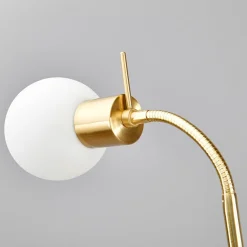 gulvlampe Elaina, messingfarvet, 162 cm, fleksibel, E14^Lindby Discount