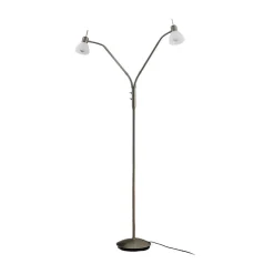 gulvlampe Gwendolin, 160 cm, nikkelfarvet, 2 lyskilder.^Lindby Clearance