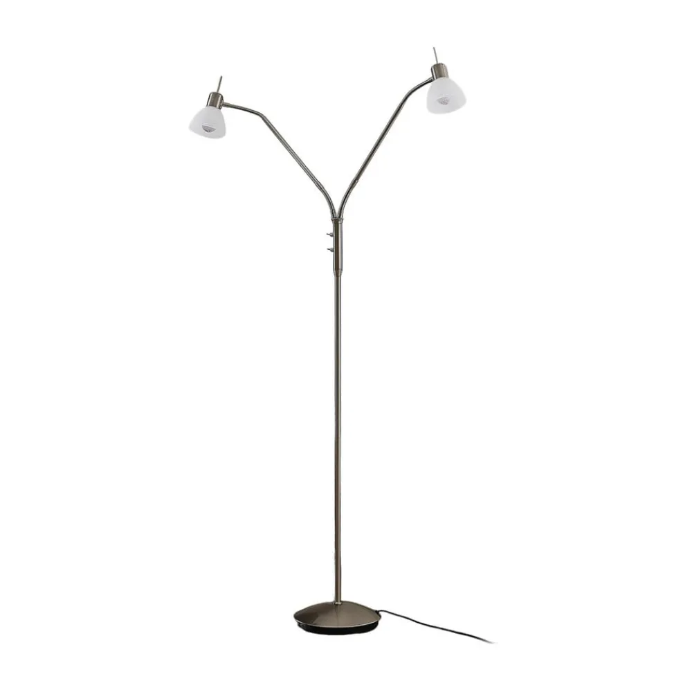 gulvlampe Gwendolin, 160 cm, nikkelfarvet, 2 lyskilder.^Lindby Clearance