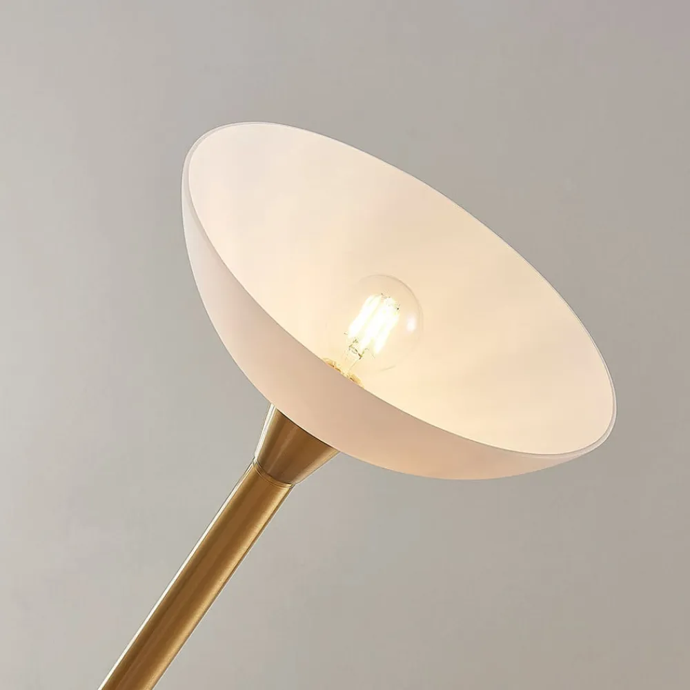 Lindby Gulvlamper|Gulvlamper>gulvlampe Ignacia, messingfarvet, glas, 180 cm, E27