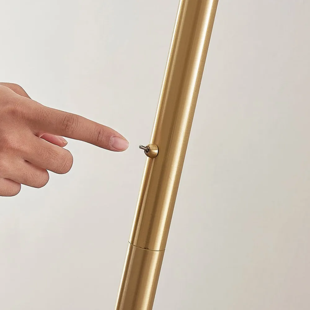 Lindby Gulvlamper|Gulvlamper>gulvlampe Ignacia, messingfarvet, glas, 180 cm, E27