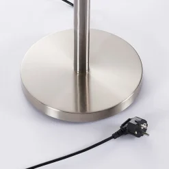 gulvlampe Ignacia, nikkelfarvet, glas, 180 cm, E27^Lindby Outlet