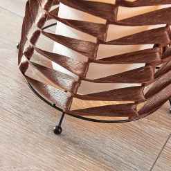 Lindby gulvlampe Joas, 110 cm, papir, tekstil, brun