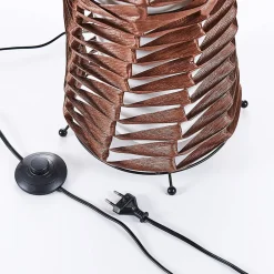 Lindby gulvlampe Joas, 110 cm, papir, tekstil, brun