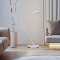 Lindby Arbejdsrum/Kontor|Gulvlamper>gulvlampe Jyla, hvid, linse, 4200K, GX53, jern