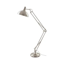 gulvlampe Leia, sølv, metal, 180 cm, drejelig, E27^Lindby