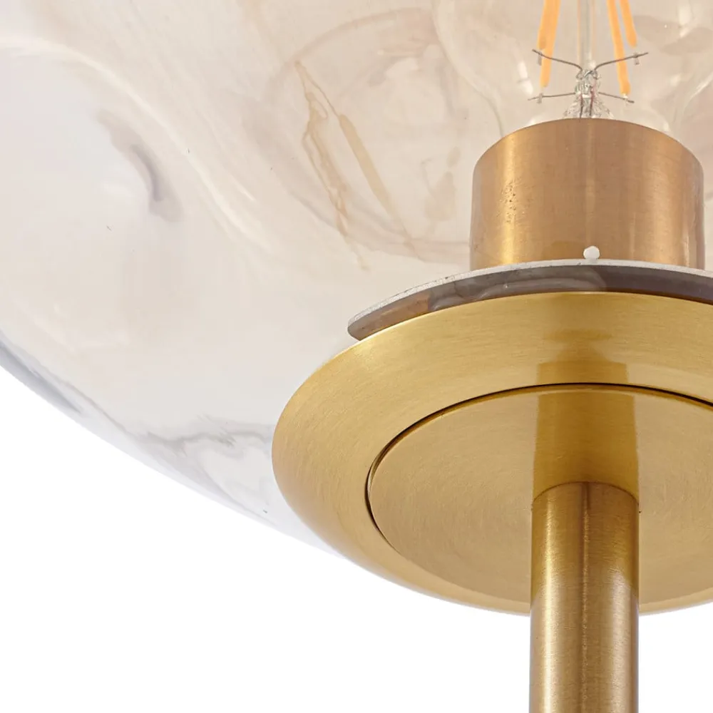 Lindby Gulvlamper|Gulvlamper>Gulvlampe Lelia, rav, glas, metal, 150 cm